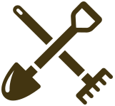 Pitchfork and shovel icon